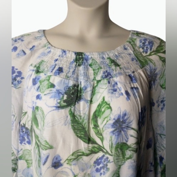 Mlle Gabrielle White/Blue Floral Dress Size Small - Picture 4 of 8